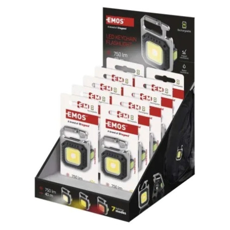 svietidlo ručné LED 750lm nabíjacie 400mAh  kľúčenka IP44